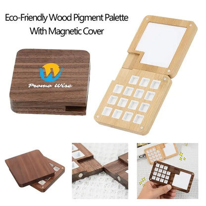 Eco-Friendly Wood Pigment Palette With Magnetic Cover