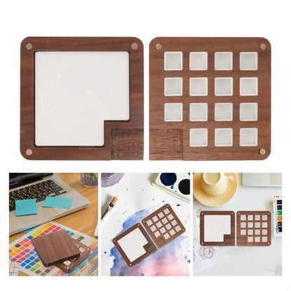 Eco-Friendly Wood Pigment Palette With Magnetic Cover