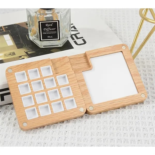 Eco-Friendly Wood Pigment Palette With Magnetic Cover