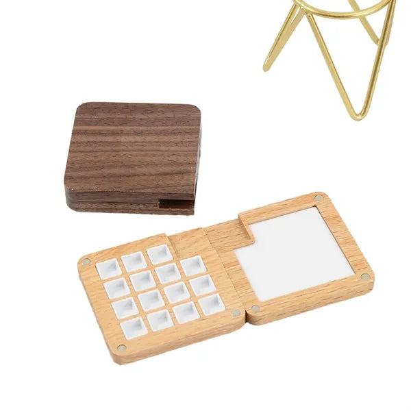 Eco-Friendly Wood Pigment Palette With Magnetic Cover