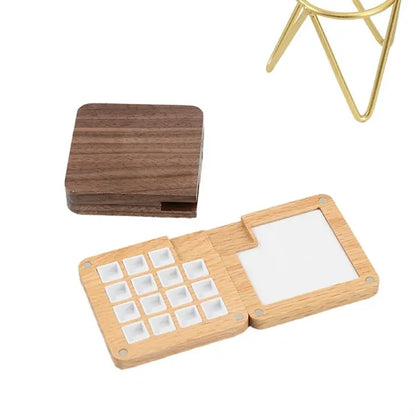 Eco-Friendly Wood Pigment Palette With Magnetic Cover