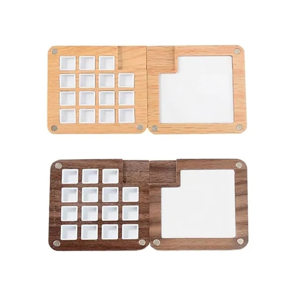 Eco-Friendly Wood Pigment Palette With Magnetic Cover