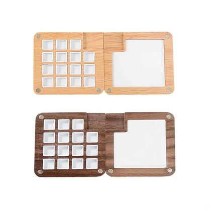 Eco-Friendly Wood Pigment Palette With Magnetic Cover