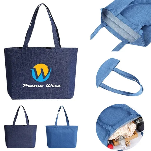 Simple And Durable Eco-Friendly Denim Canvas Tote Bag