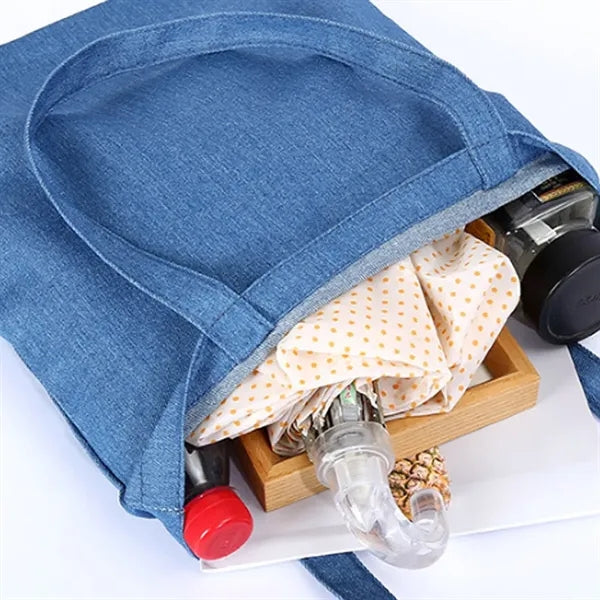 Simple And Durable Eco-Friendly Denim Canvas Tote Bag