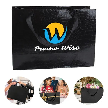 Black Crocodile Leather Heavy-Duty Eco-Friendly Tote Bag