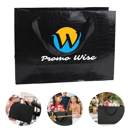 Black Crocodile Leather Heavy-Duty Eco-Friendly Tote Bag