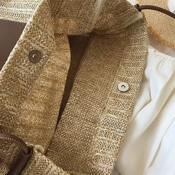 Vintage Large Capacity Woven Straw Shopping Tote Bag