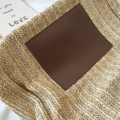 Vintage Large Capacity Woven Straw Shopping Tote Bag