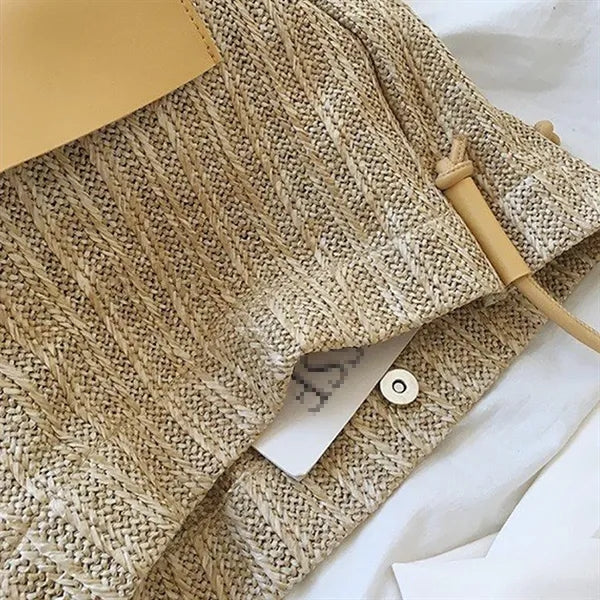 Vintage Large Capacity Woven Straw Shopping Tote Bag