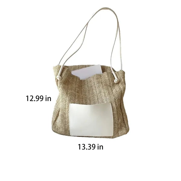 Vintage Large Capacity Woven Straw Shopping Tote Bag