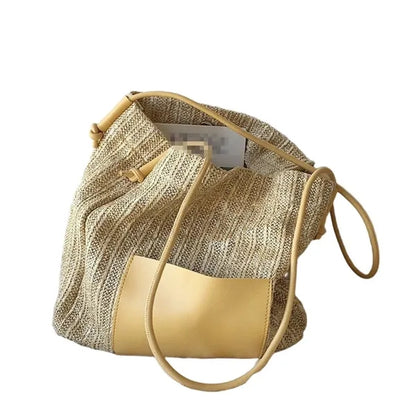 Vintage Large Capacity Woven Straw Shopping Tote Bag
