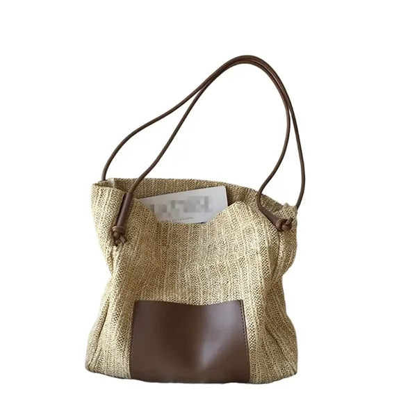 Vintage Large Capacity Woven Straw Shopping Tote Bag