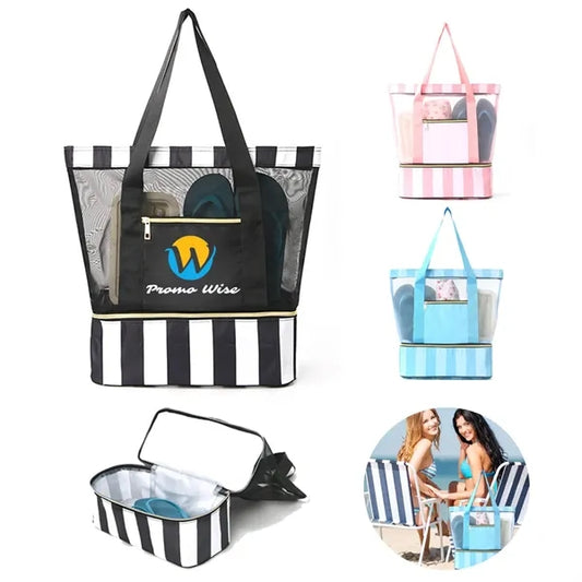 Double-Layer Polyester Large Capacity Transparent Handbag
