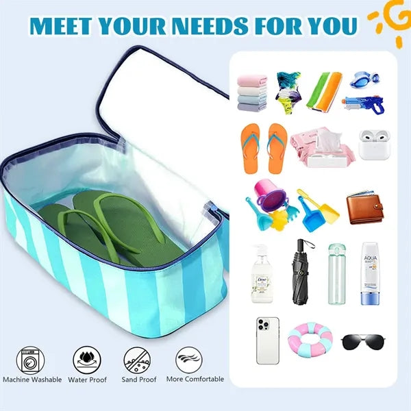 Double-Layer Polyester Large Capacity Transparent Handbag