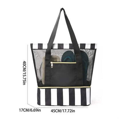 Double-Layer Polyester Large Capacity Transparent Handbag