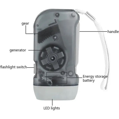 Portable Hand Crank Flashlight