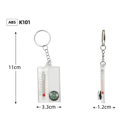 Portable Compass with thermometer Keychain