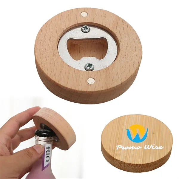 Multifunctional Round Bamboo Eco-friendly Bottle Opener