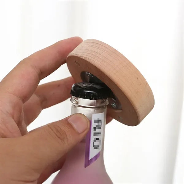 Multifunctional Round Bamboo Eco-friendly Bottle Opener