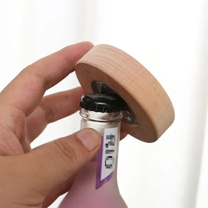 Multifunctional Round Bamboo Eco-friendly Bottle Opener