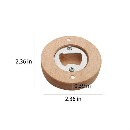 Multifunctional Round Bamboo Eco-friendly Bottle Opener