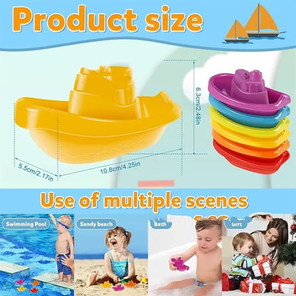 Little Boat Train Bath Toy 6 pcs set