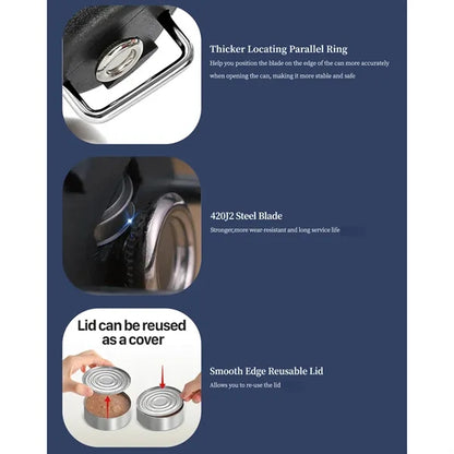 Manual Safety Multifunctional Can Opener Stainless Steel