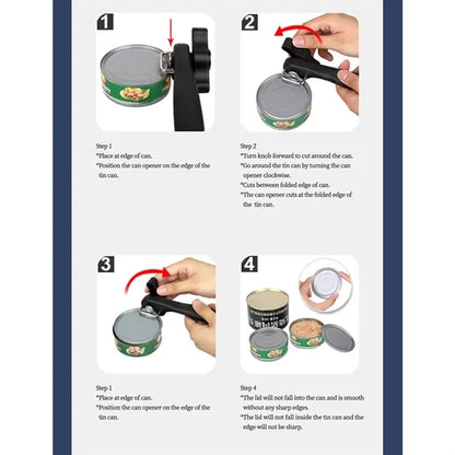 Manual Safety Multifunctional Can Opener Stainless Steel
