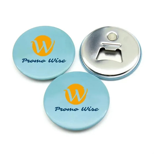 Round Magnetic Tinplate Metal Fridge Magnet Bottle Opener