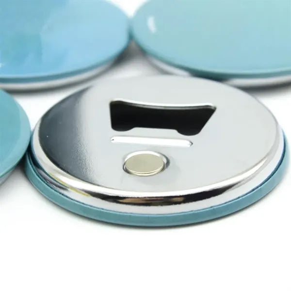Round Magnetic Tinplate Metal Fridge Magnet Bottle Opener