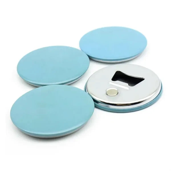 Round Magnetic Tinplate Metal Fridge Magnet Bottle Opener