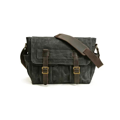 Leather Canvas Laptop & Messenger Bag