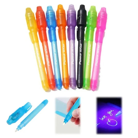 Invisible Ink Pen with UV Light Magic Marker Secret Messages