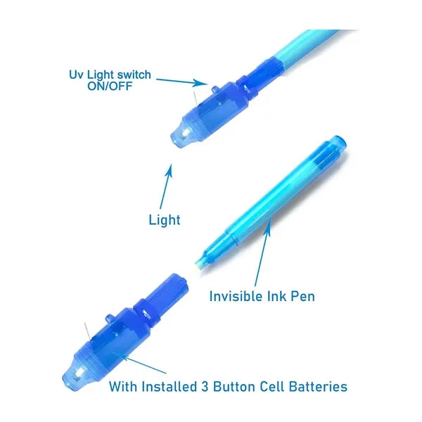 Invisible Ink Pen with UV Light Magic Marker Secret Messages