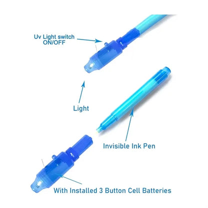 Invisible Ink Pen with UV Light Magic Marker Secret Messages