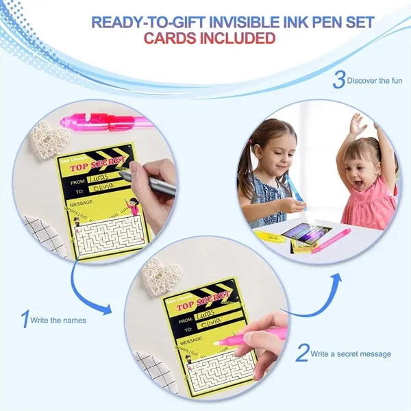 Invisible Ink Pen with UV Light Magic Marker Secret Messages