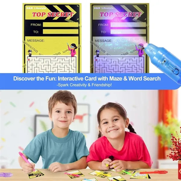 Invisible Ink Pen with UV Light Magic Marker Secret Messages