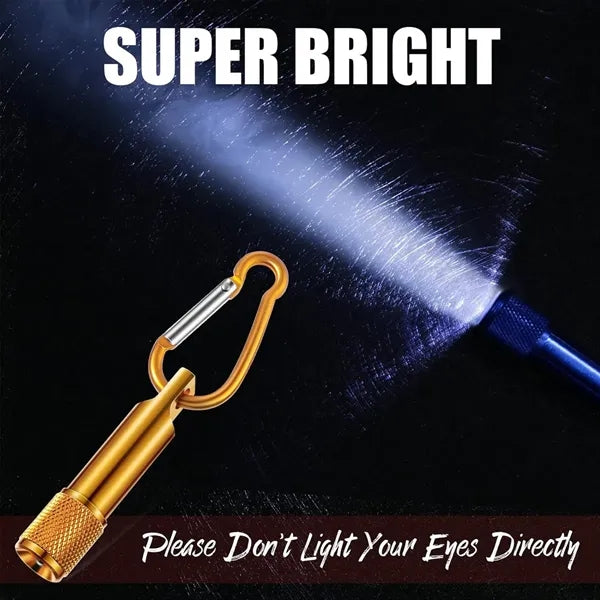 Mini LED Flashlight Keychains Portable Keyring W/ Carabiner