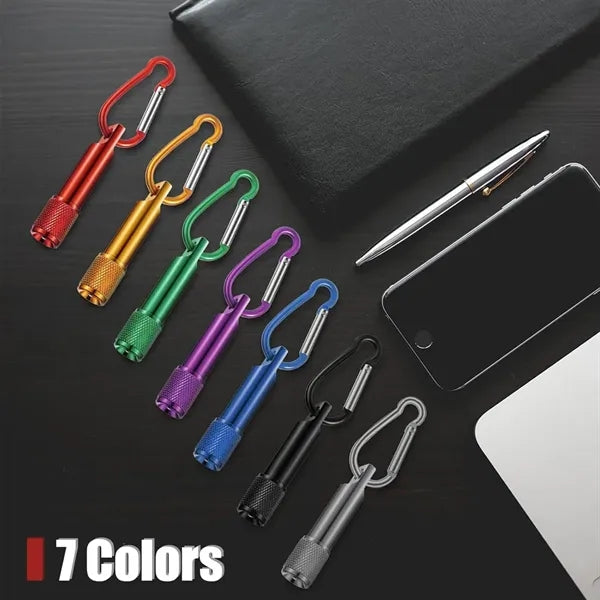 Mini LED Flashlight Keychains Portable Keyring W/ Carabiner