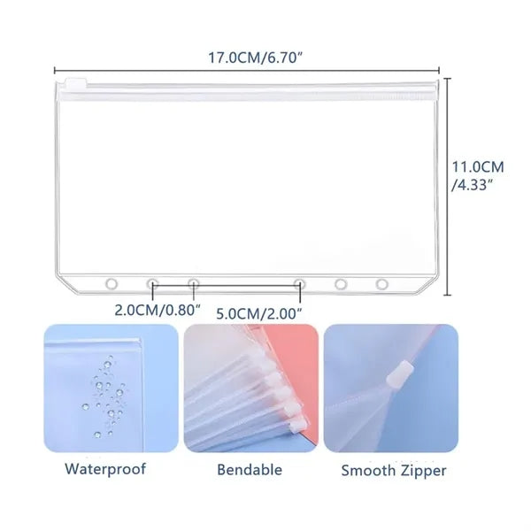 A6 Loose Leaf Refillable 6 Ring Binder with Buckle Closure