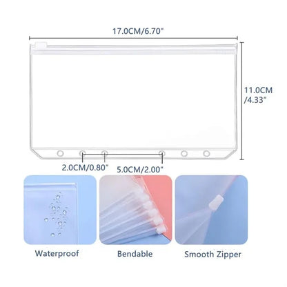 A6 Loose Leaf Refillable 6 Ring Binder with Buckle Closure