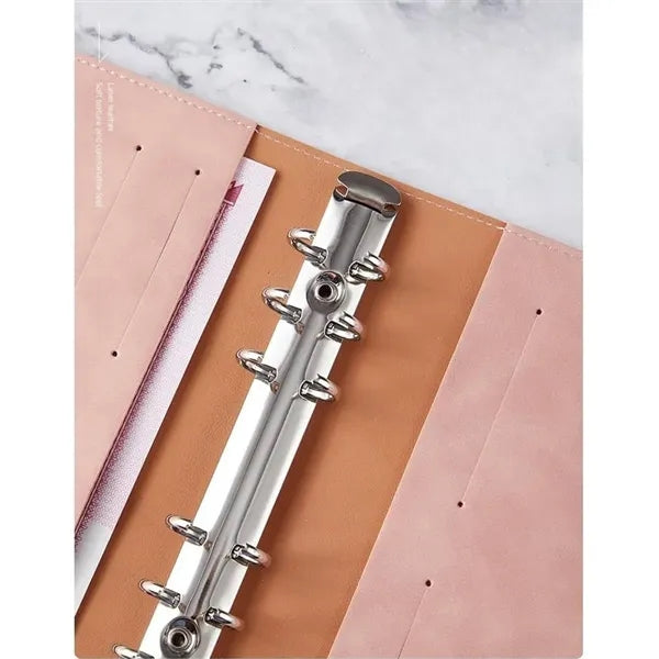 A6 PU Leather Loose-Leaf Notebook With Sticky Notes