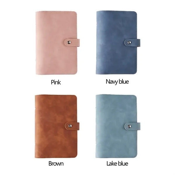 A6 PU Leather Loose-Leaf Notebook With Sticky Notes