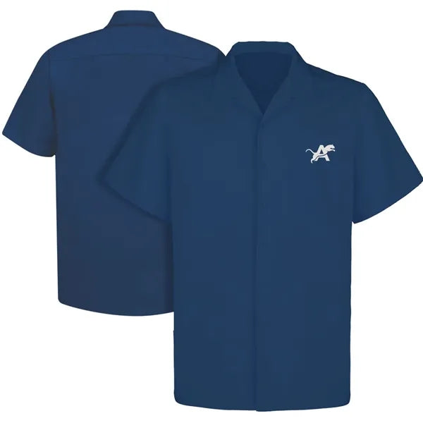 Cuban Collar Men's Short Sleeve Woven Shirt