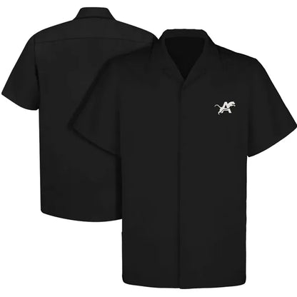 Cuban Collar Men's Short Sleeve Woven Shirt