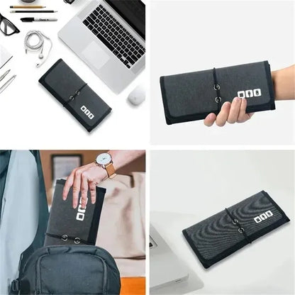 Roll Up Travel Cable Charger Organizer Pouch