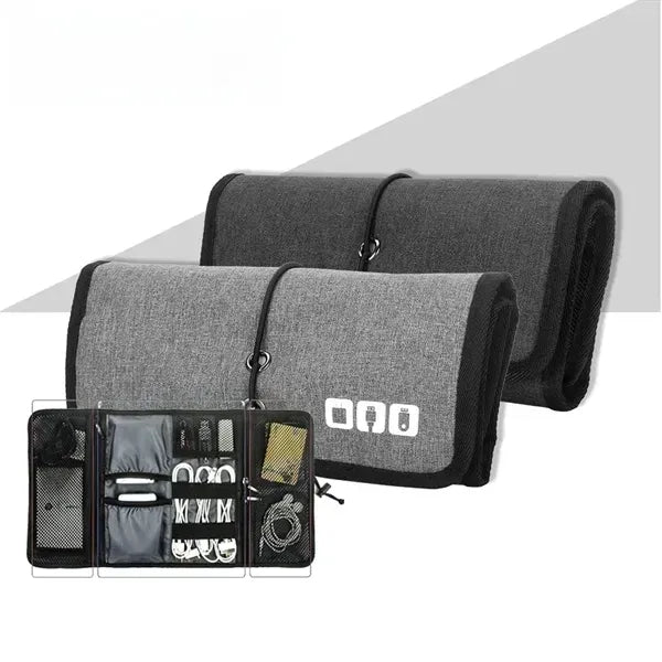 Roll Up Travel Cable Charger Organizer Pouch