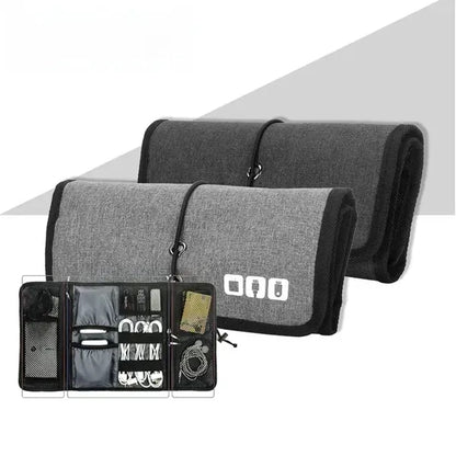 Roll Up Travel Cable Charger Organizer Pouch