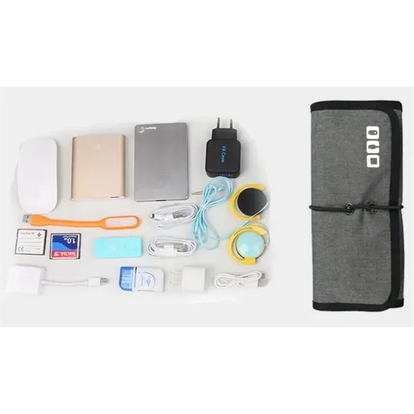 Roll Up Travel Cable Charger Organizer Pouch